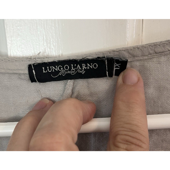 Lungo L’Arno Linen Tunic Dress Gray Relaxed Fit 1X Coastal Beach Summer Casual - Picture 4 of 12